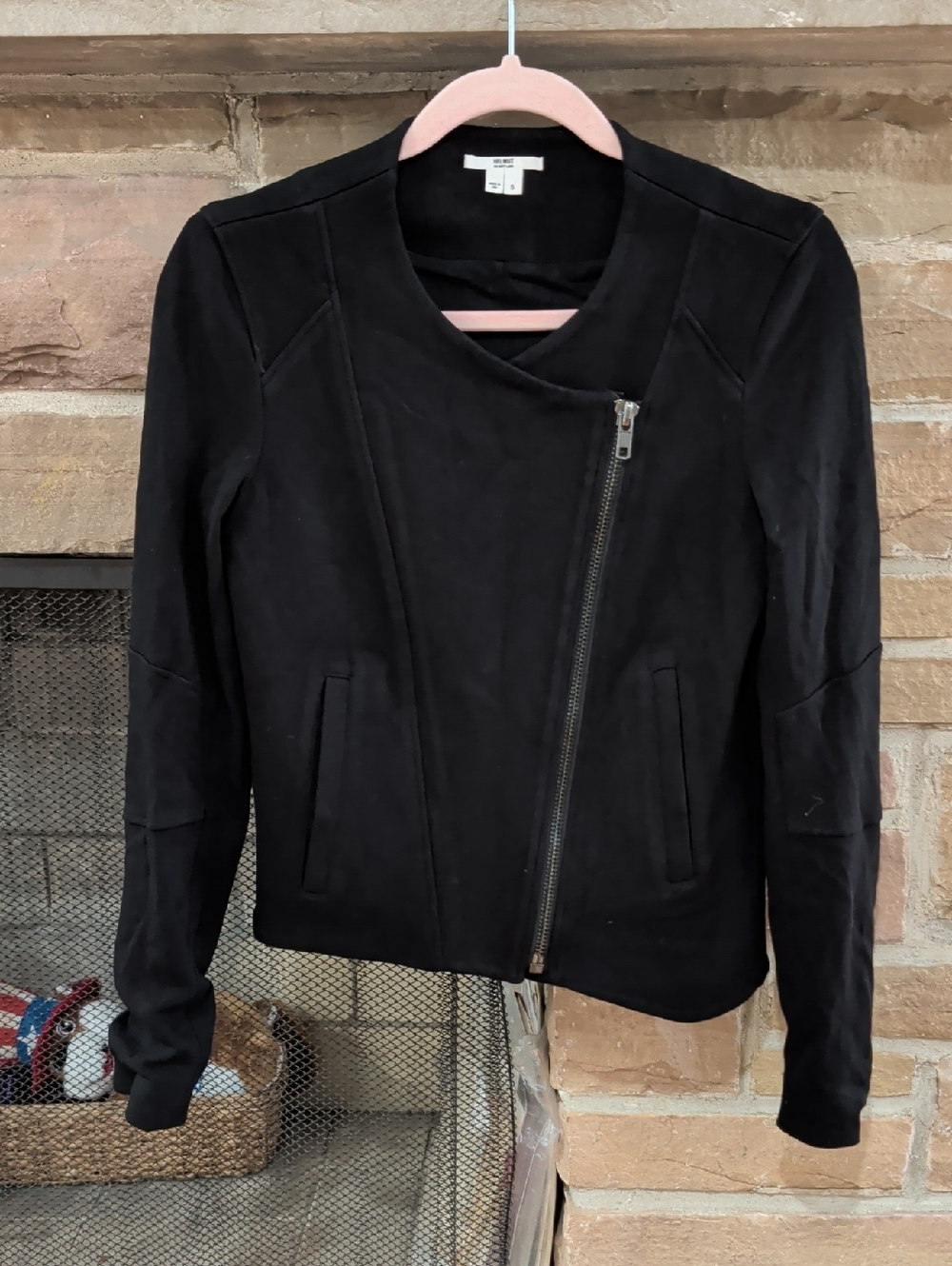 Helmut Lang Black Asymmetrical Zip Jacket